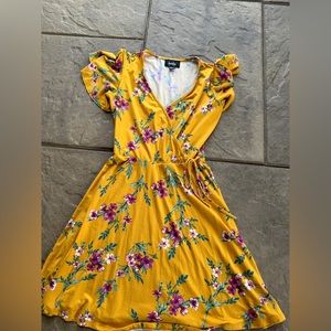 soft floral wrap dress